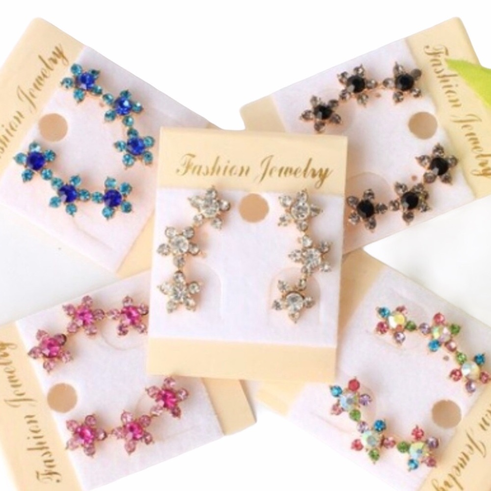 Floral Ear Climber Earrings